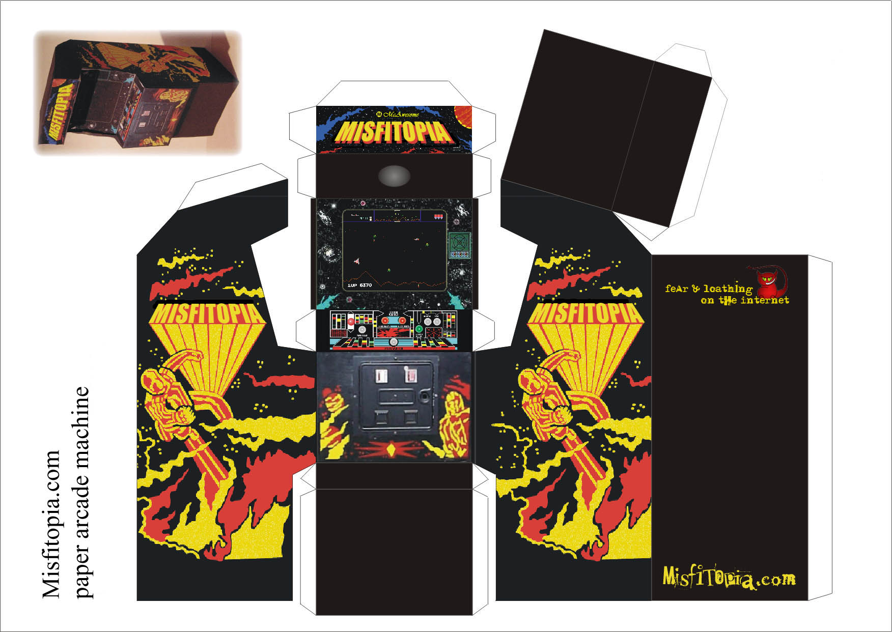 misfitopia paper arcade machine video game