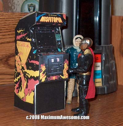 destro and han solo at paper arcade machine video game