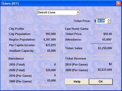 Ticket prices. Notice I forgot to take a screen pic of this until the 2010 season.