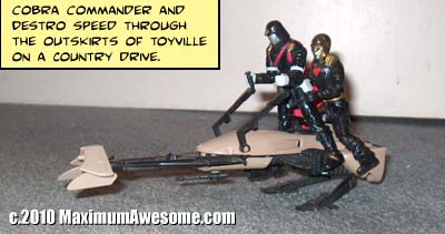 Cobra Commander and Destro on a country drive in Toyville